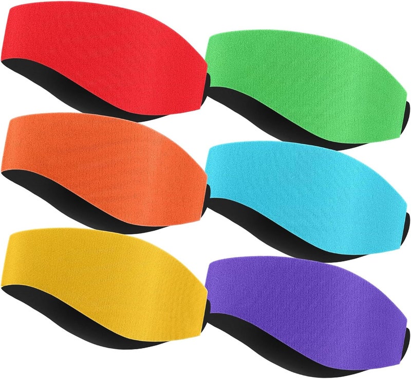Jamntower 6 Pcs Quality Swimming Headbands Multicolor Swimming Headbands Large Ear Bands Safety Ear Protection Pool Summer - Image 1